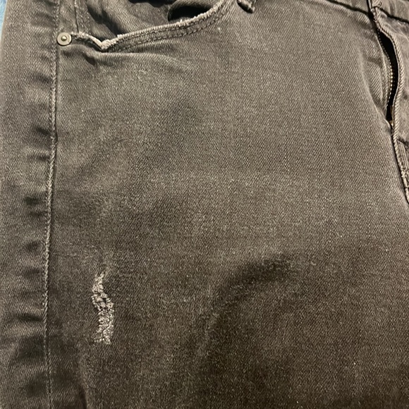 Distressed Charcoal Mother Jeans - Picture 5 of 6